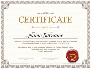 Certificate template design