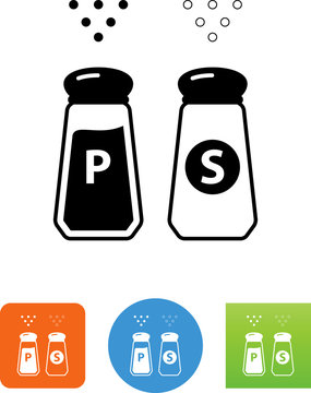 Salt And Pepper Shakers Icon - Illustration