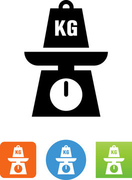 Scale With Kilogram Weight Icon - Illustration