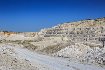 Fototapeta premium View to a limestone quarry in Russia