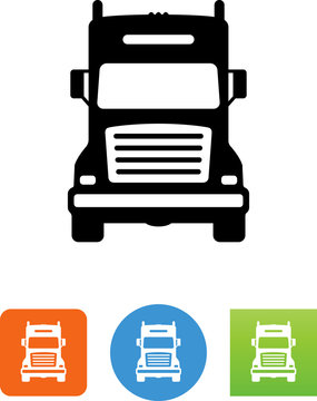 Semi Truck Front Icon - Illustration