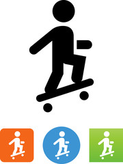 Skateboard Wheelie Icon - Illustration