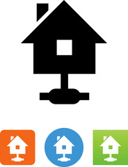 Smart Home Connected To Network Icon