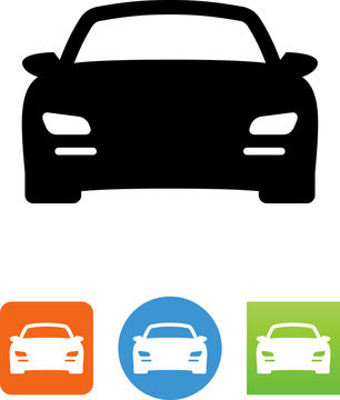 Sports Car Front View Icon - Illustration