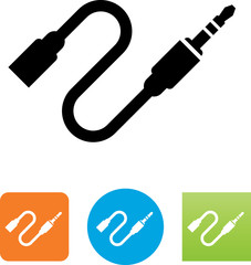 Stereo Cable With Female Connector Icon - Illustration