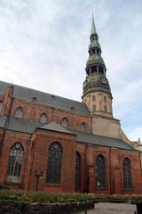 Fototapeta na wymiar Riga, Litva, July 31 , 2017, St. Peter's Church.