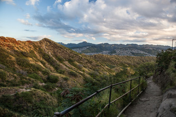 Diamond Head Trail on the Hawaii, Oahu island