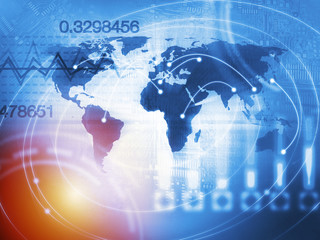 World Business Background Concept in Blue