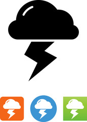 Thunder And Lightning Icon - Illustration