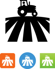 Tractor In A Field Icon - Illustration