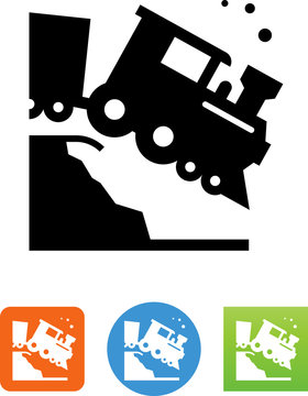 Train Wreck Icon - Illustration