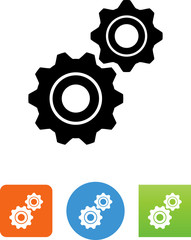 Two Machine Gears Icon - Illustration - obrazy, fototapety, plakaty