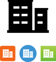 Two Urban Buildings Icon - Illustration