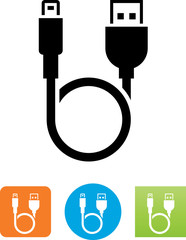 USB To Lightning Cable Loop Icon - Illustration