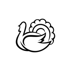 Logo and symbol of a turkey for Thanksgiving.