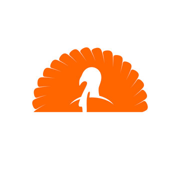 Logo and symbol of a turkey for Thanksgiving.