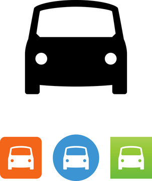 Vector Car Front View Icon - Illustration