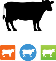 Vector Dairy Cow Silhouette Icon - Illustration