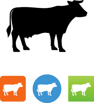 Vector Cow Icon - Illustration