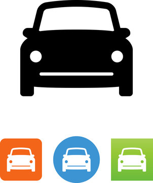 Vector Front View Compact Car Icon - Illustration
