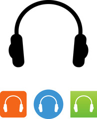 Fototapeta na wymiar Vector Music Headphones Icon - Illustration