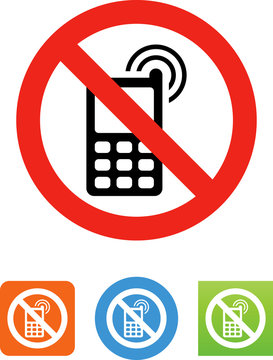 Vector No Cell Phones Icon - Illustration