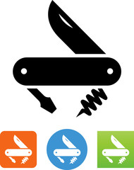 Vector Pocket Knife Icon - Illustration - obrazy, fototapety, plakaty