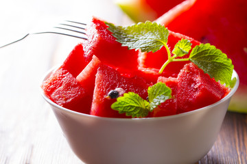 Watermelon fresh Wooden vintage background
