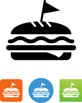 Vector Sandwich With Flag Icon - Illustration