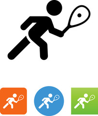 Vector Squash Player Icon - Illustration