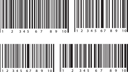 Set of 4 bar code labels. Vector illustration.