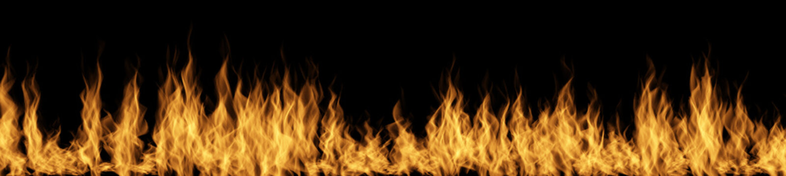 Fire Flames on Black Background. Includes Copy Space