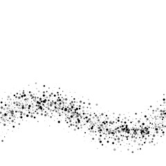 Dense black dots. Bottom wave with dense black dots on white background. Vector illustration.