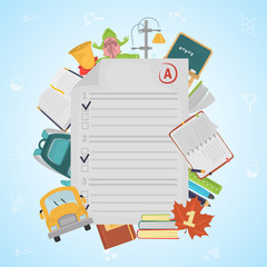 Scholl color flat icons for web and mobile design