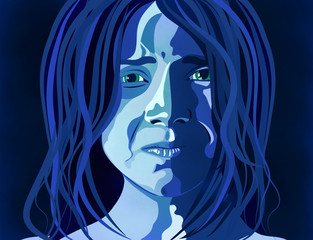 Donna depressione, abuso, maltrattamento, picchiare, ragazza, bambina, violenza sulle donne