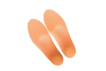 orthopedic insoles on white background