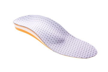 orthopedic insoles on white background