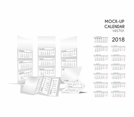 Mock-up + calendar 2018 - obrazy, fototapety, plakaty