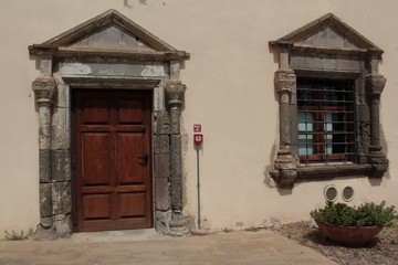 Entrance Palazzo Zapata, Roman building on nuragic settlement - Barumini Sardinia 2017