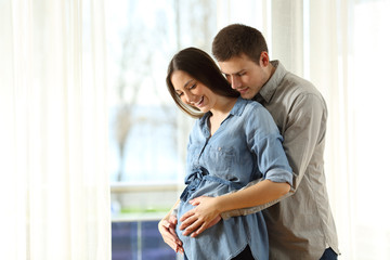 New parents enjoying pregnancy