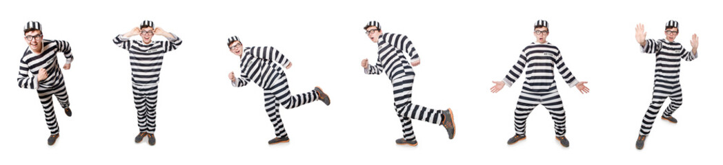 Funny prison inmate in concept