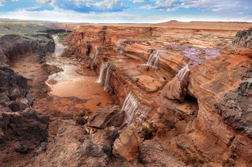 Grand Falls also known as Chocolate Falls in Apache County near Leupp, Arizona, USA