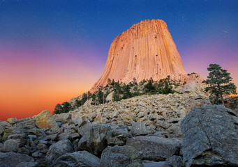 Devil's Tower National Monument in Wyoming, U.S.A.