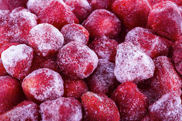 frozen strawberries background