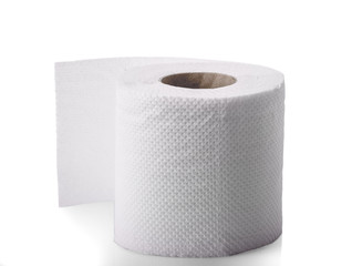 Simple toilet paper on white background