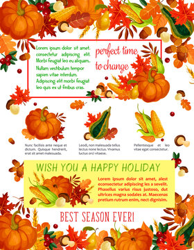 Autumn harvest celebration, Thanksgiving poster