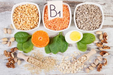 Ingredients containing vitamin B1 and fiber, healthy nutrition