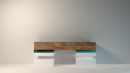 Modern Abstract furniture 3D rendering