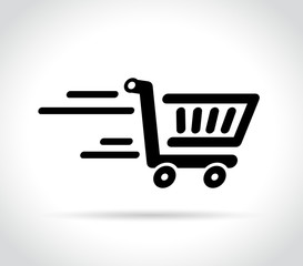 speed cart icon on white background