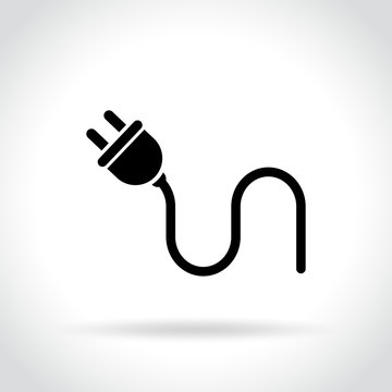 electric plug icon on white background